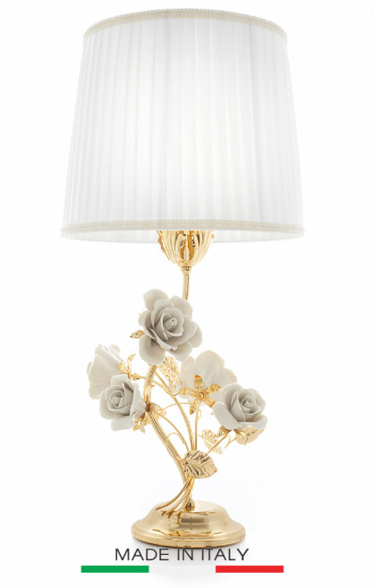 Đèn Bàn Cổ Mạ Vàng 24K Hoạ Tiết Vẽ Tay Caroline Italy Cao 97cm - A100.1116