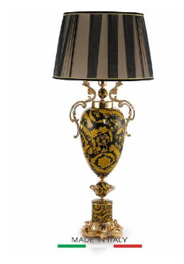Đèn Bàn Bằng Sứ, Đồng Và Vải - LUME MANICI FOGLIE D.45 H102, Kích Thước D45 H1025, Hiệu Caroline