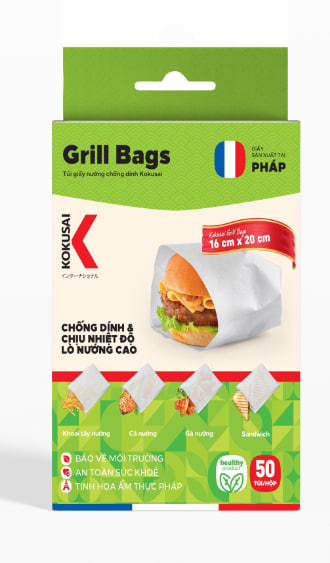 Túi Giấy Nướng Chống Dính Kokusai NL Pháp 16x20cm (50 Túi/Hộp)