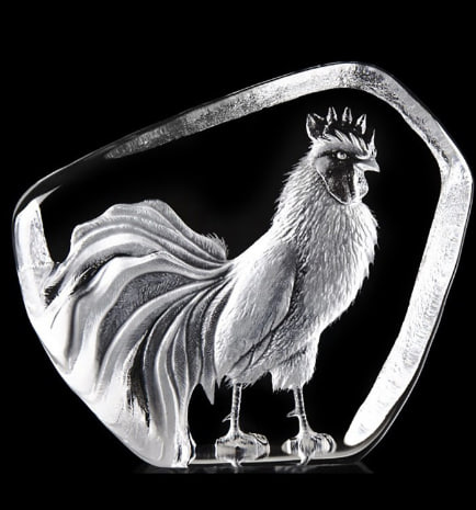 Vật Trang Trí Hình Con Gà Trống Trắng Bằng Pha Lê Maleras "Rooster" - 34235