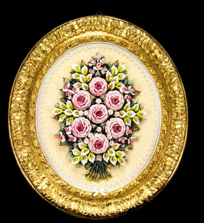 Tranh Đoá Hoa Hồng Hình Bầu Dục ART - 50601/F