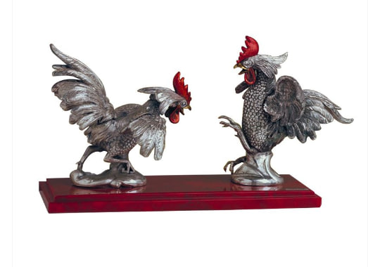 Tượng 2 Con Gà Trống Cao 21 Cm-209