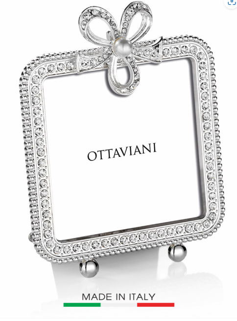 Khung Tranh Bằng Bạc Và Thủy Tinh ,Code:25785,Size:2,5x3,5inch , Nhãn Hiệu : OTTAVIAN-