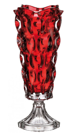 Bình Hoa Pha Lê Có Đế Samba Màu Đỏ Bohemia 405mm